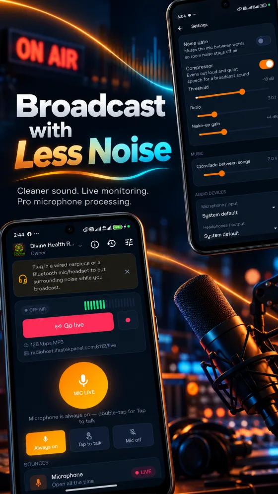 Broadcast with less noise