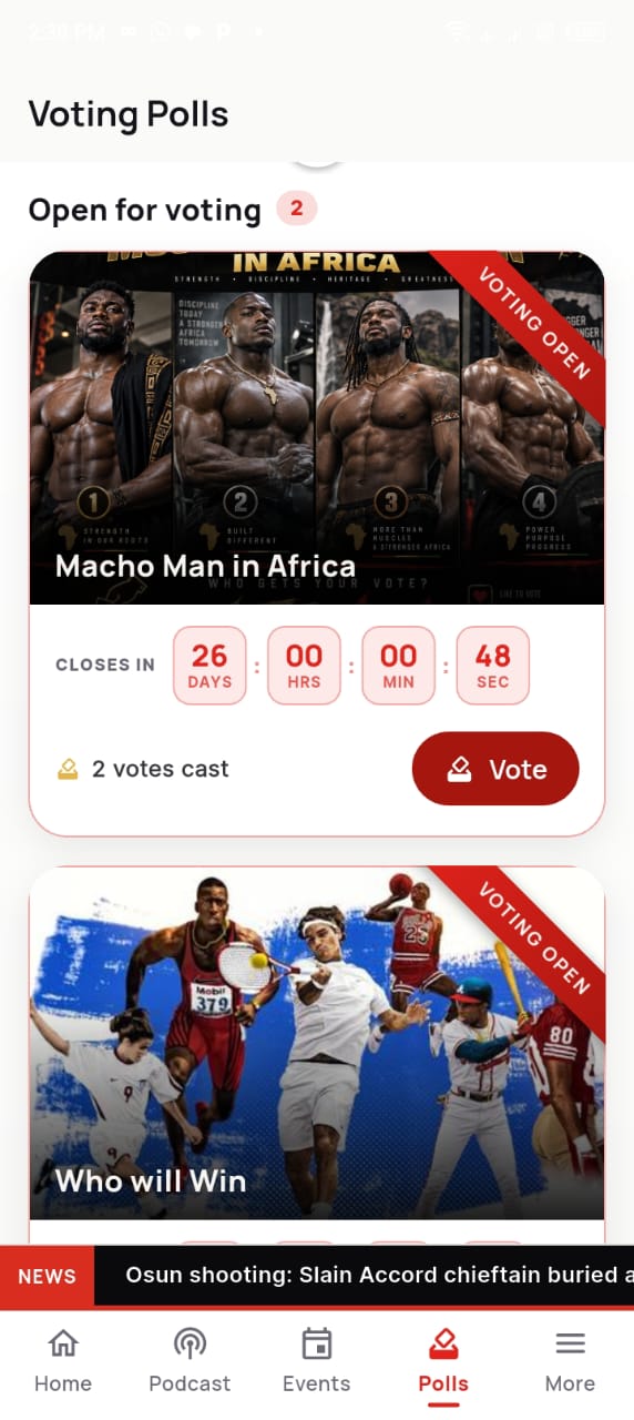 Voting polls list