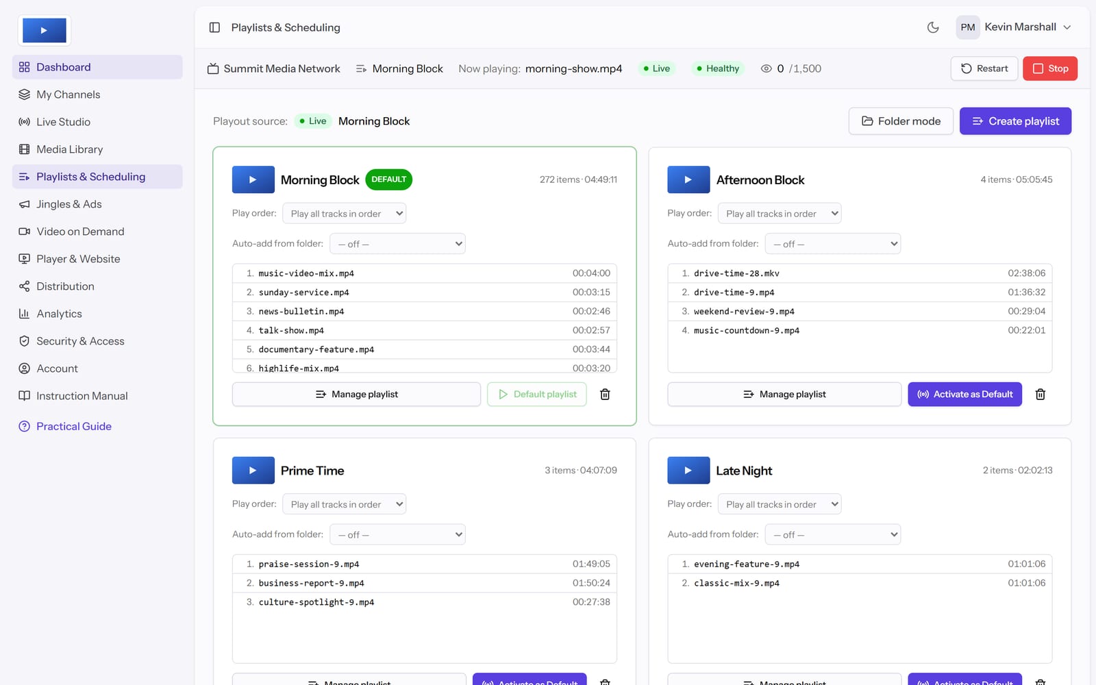 Playlists & scheduling