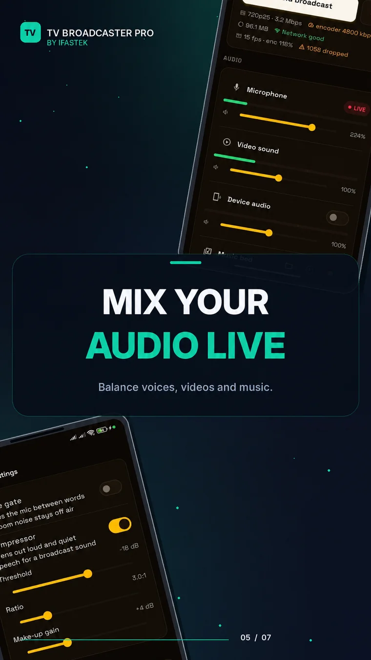 Mix your audio live