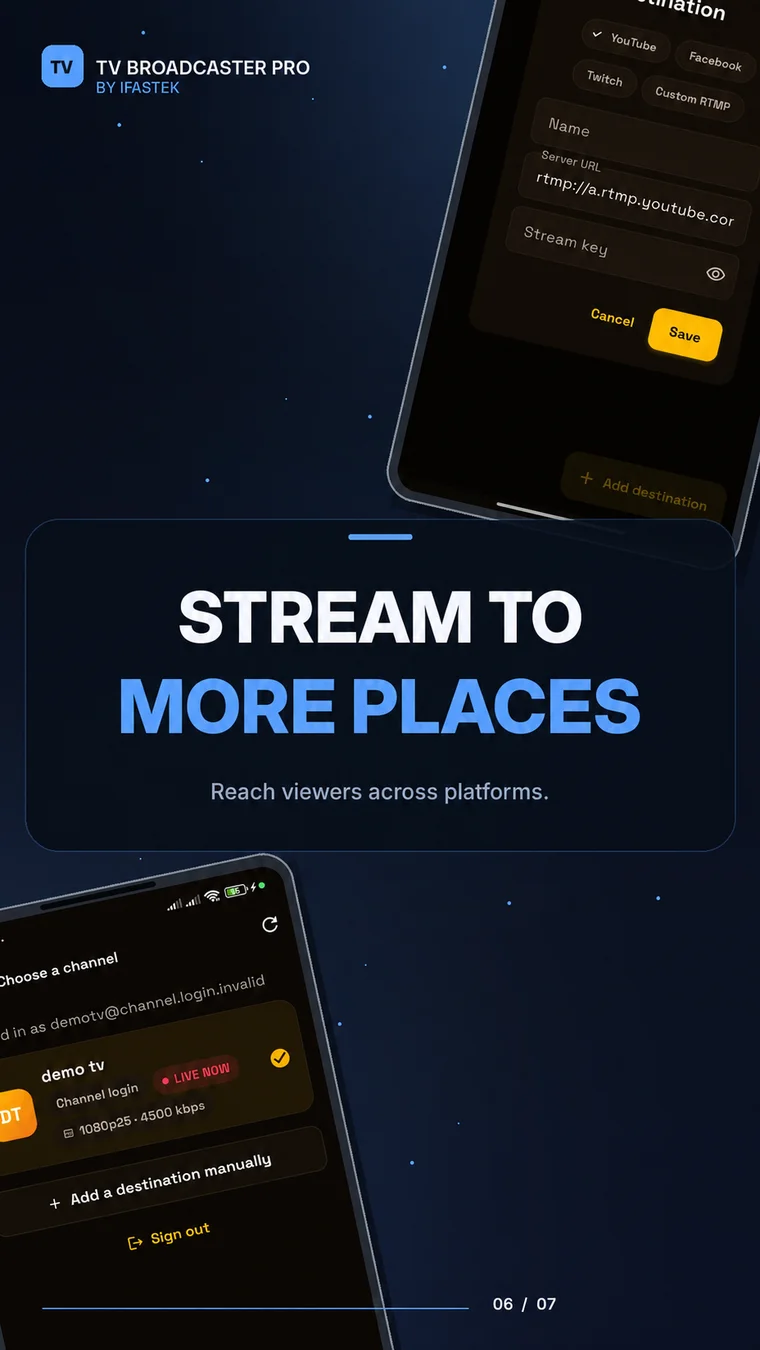 Stream to multiple destinations at once